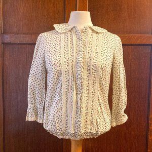 GO International Floral Peasant 3/4 sleeve Top, XS